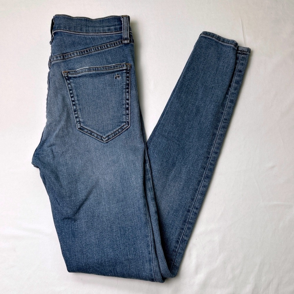 Rag & Bone Womens Freemont High Rise Skinny Jeans Size 26/2 Medium Blue Stretch